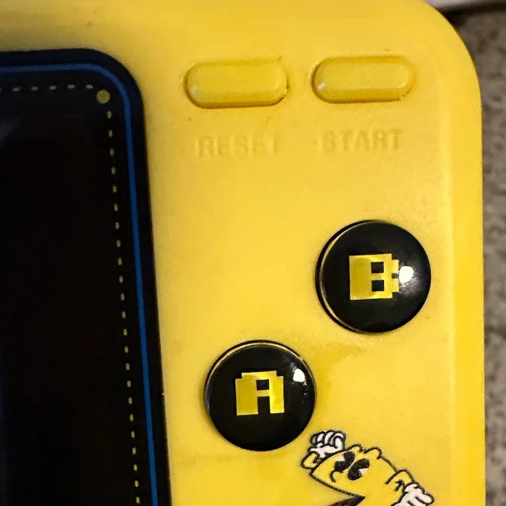 Arcade Pac-Man Handheld Console - Bright Yellow - For Parts ONLY Screen Cracked.